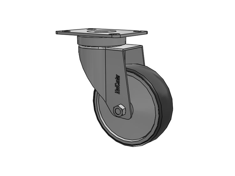 Stainless Steel Hospital Top Plate Swivel Caster with 4 x 1.25 Thermoplastic Rubber Wheel