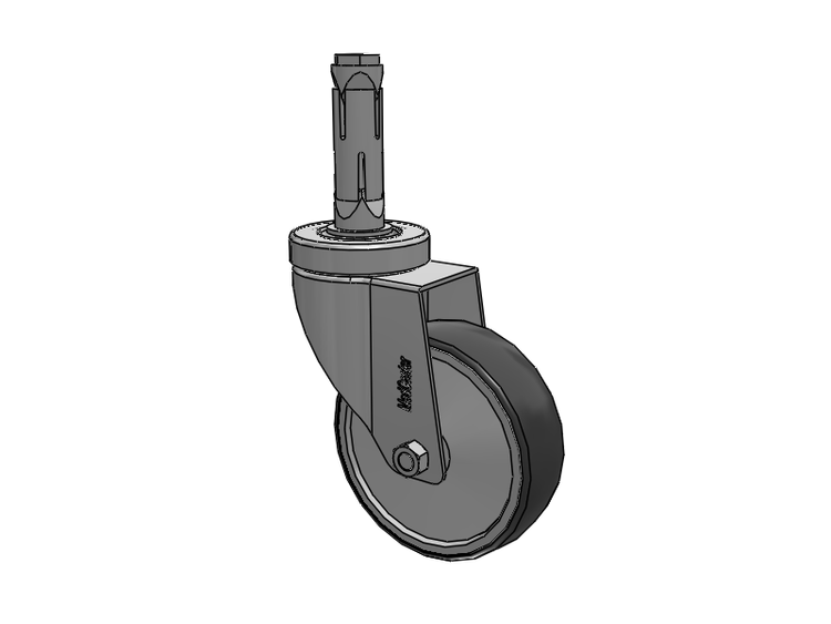 Stainless Steel Hospital Round Nylon Expanding Adapters Caster with 4 x 1.25 Thermoplastic Rubber Wheel
