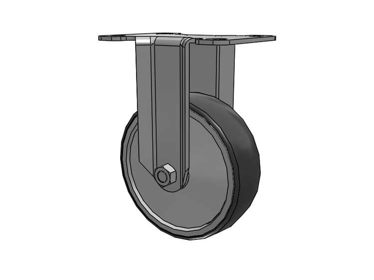 Stainless Steel Hospital Top Plate Rigid Caster with 4 x 1.25 Thermoplastic Rubber Wheel