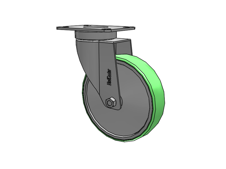 Stainless Steel Hospital Top Plate Swivel Caster with 5 x 1.25 Antimicrobial Rubber Wheel