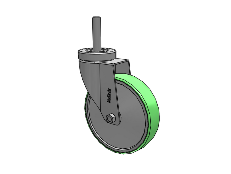 Stainless Steel Hospital Threaded Stem Caster with 5 x 1.25 Antimicrobial Rubber Wheel