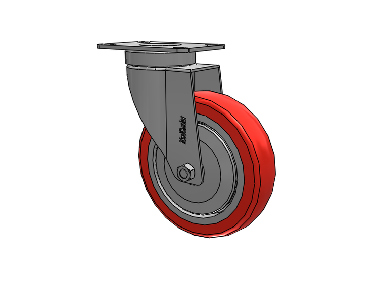 Stainless Steel Hospital Top Plate Swivel Caster with 5 x 1.25 High-Temp Thermal Rubber Wheel