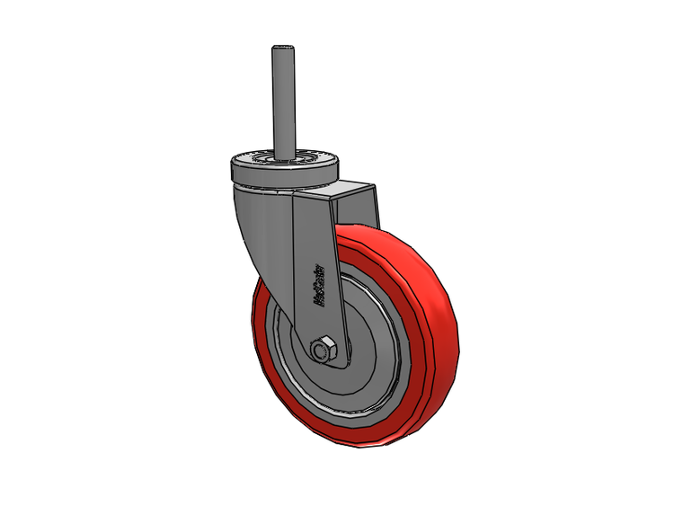 Stainless Steel Hospital Threaded Stem Caster with 5 x 1.25 High-Temp Thermal Rubber Wheel