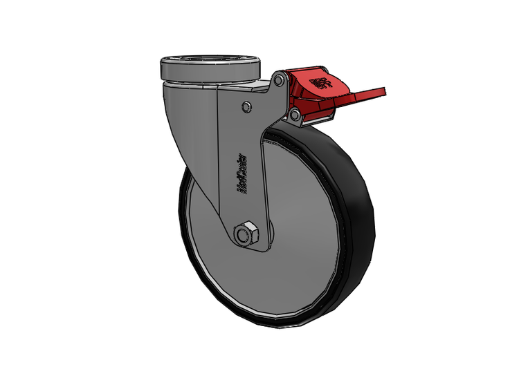 Stainless Steel Hospital Hollow Kingpin Caster with 5 x 1.25 Polyurethane TPU Wheel and Total Lock Brake