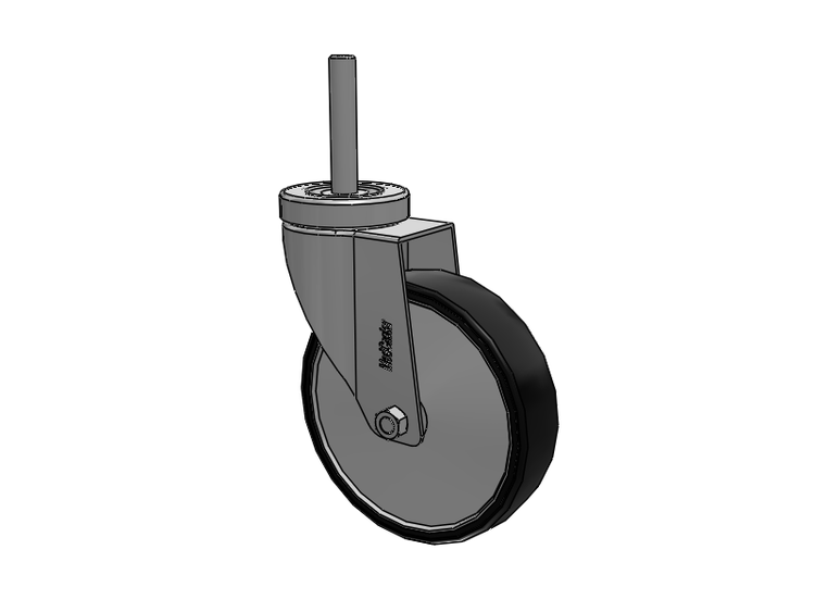 Stainless Steel Hospital Threaded Stem Caster with 5 x 1.25 Polyurethane TPU Wheel