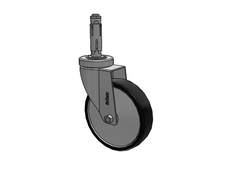 Stainless Steel Hospital Square Nylon Expanding Adapters Caster with 5 x 1.25 Polyurethane TPU Wheel