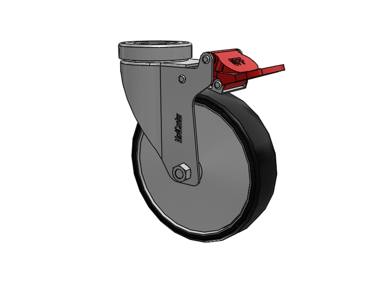 Stainless Steel Hospital Hollow Kingpin Caster with 5 x 1.25 Polyurethane TPU Wheel and Total Lock Brake