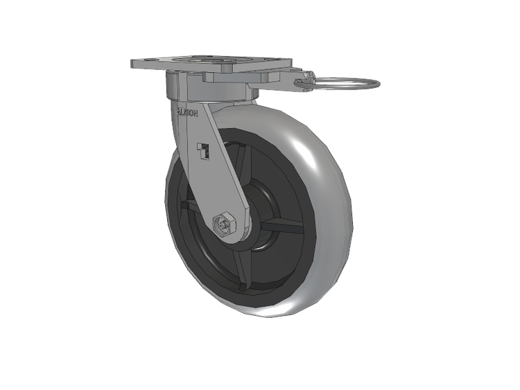 18 Series Top Plate Swivel Caster with 8 x 2 Grey Tread on Grey Core XP - X-treme Plus Solid Polyurethane Wheel