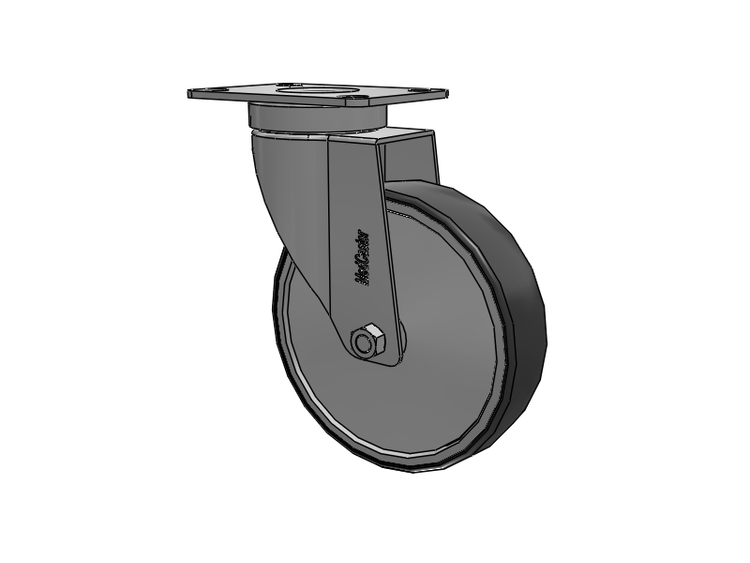 Stainless Steel Hospital Top Plate Swivel Caster with 5 x 1.25 Thermoplastic Rubber Wheel