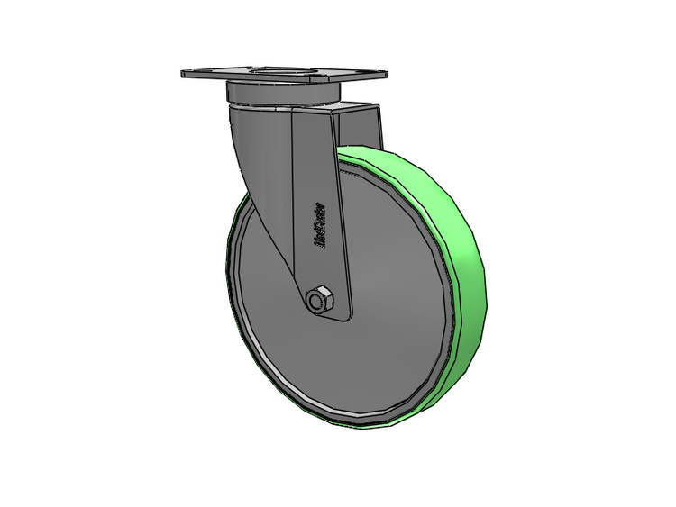 Stainless Steel Hospital Top Plate Swivel Caster with 6 x 1.25 Antimicrobial Rubber Wheel