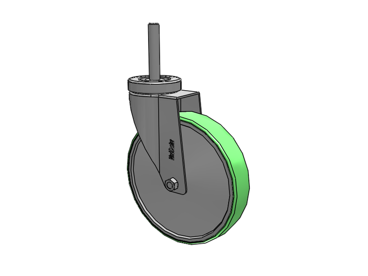 Stainless Steel Hospital Threaded Stem Caster with 6 x 1.25 Antimicrobial Rubber Wheel