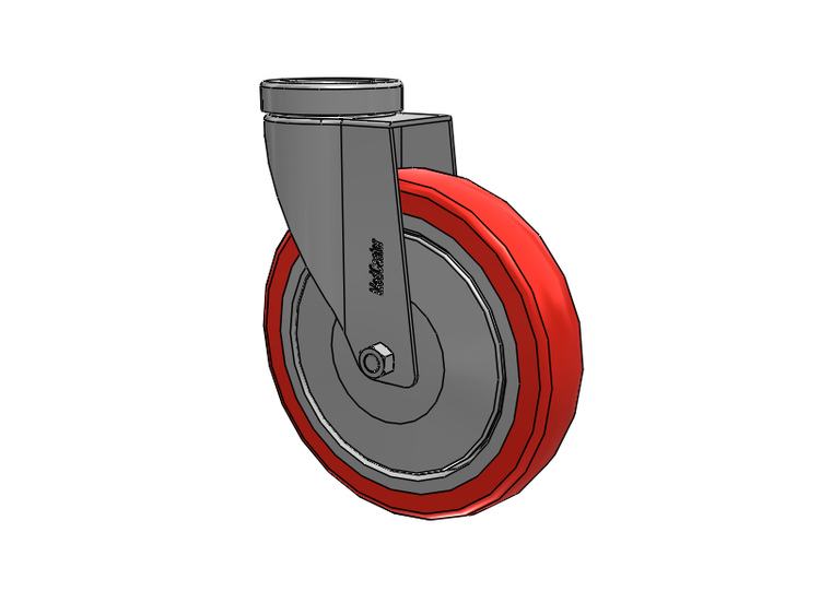 Stainless Steel Hospital Hollow Kingpin Caster with 6 x 1.25 High-Temp Thermal Rubber Wheel