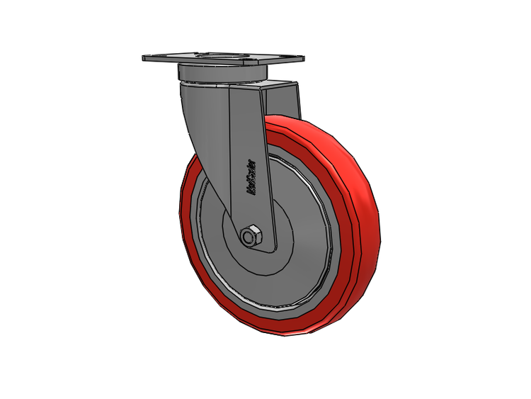 Stainless Steel Hospital Top Plate Swivel Caster with 6 x 1.25 High-Temp Thermal Rubber Wheel
