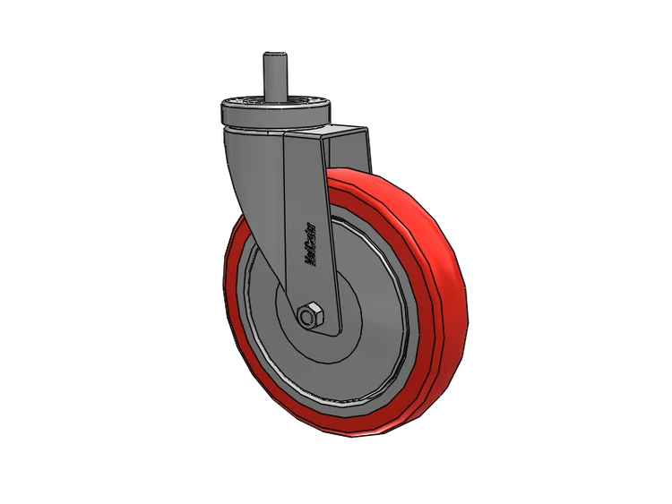 Stainless Steel Hospital Threaded Stem Caster with 6 x 1.25 High-Temp Thermal Rubber Wheel