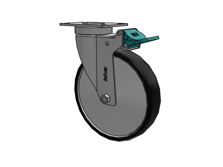 Stainless Steel Hospital Top Plate Swivel Caster with 6 x 1.25 Polyurethane TPU Wheel and Directional Lock Brake