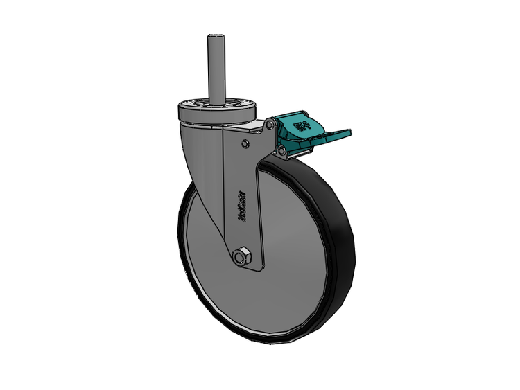 Stainless Steel Hospital Threaded Stem Caster with 6 x 1.25 Polyurethane TPU Wheel and Directional Lock Brake