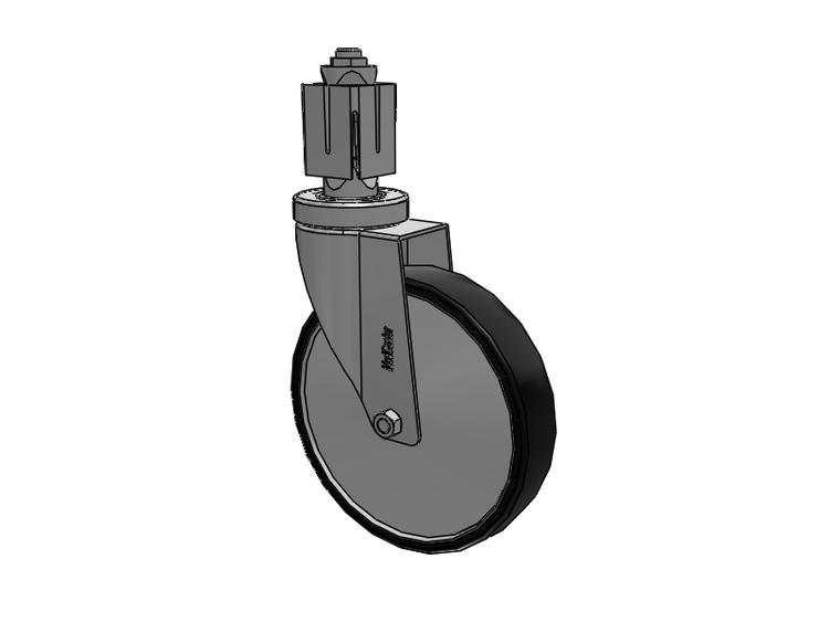 Stainless Steel Hospital Square Nylon Expanding Adapters Caster with 6 x 1.25 Polyurethane TPU Wheel