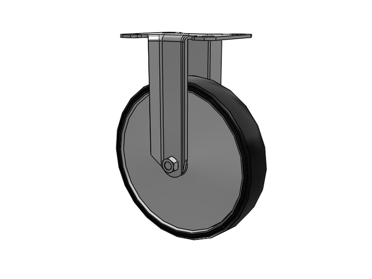 Stainless Steel Hospital Top Plate Rigid Caster with 6 x 1.25 Polyurethane TPU Wheel