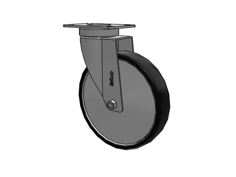 Stainless Steel Hospital Top Plate Swivel Caster with 6 x 1.25 Polyurethane TPU Wheel