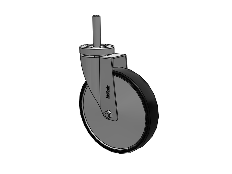 Stainless Steel Hospital Threaded Stem Caster with 6 x 1.25 Polyurethane TPU Wheel