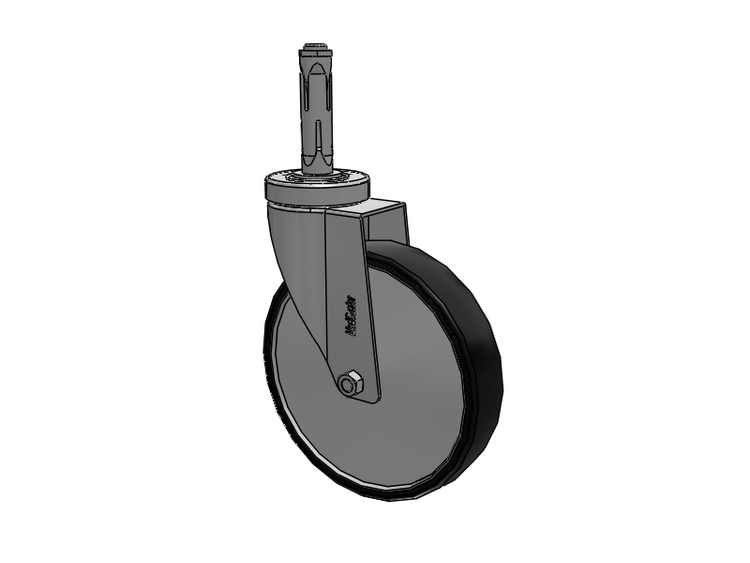Stainless Steel Hospital Round Nylon Expanding Adapters Caster with 6 x 1.25 Polyurethane TPU Wheel