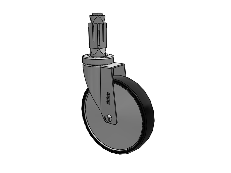 Stainless Steel Hospital Square Nylon Expanding Adapters Caster with 6 x 1.25 Polyurethane TPU Wheel