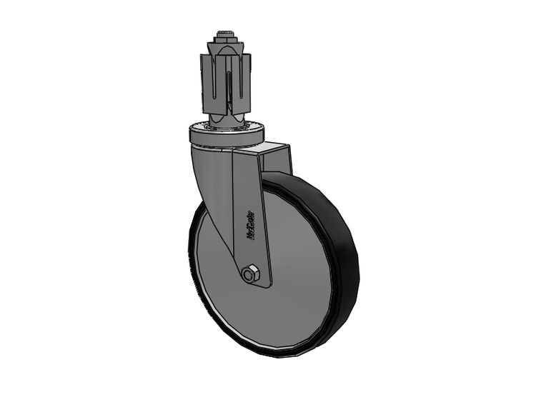 Stainless Steel Hospital Square Nylon Expanding Adapters Caster with 6 x 1.25 Polyurethane TPU Wheel