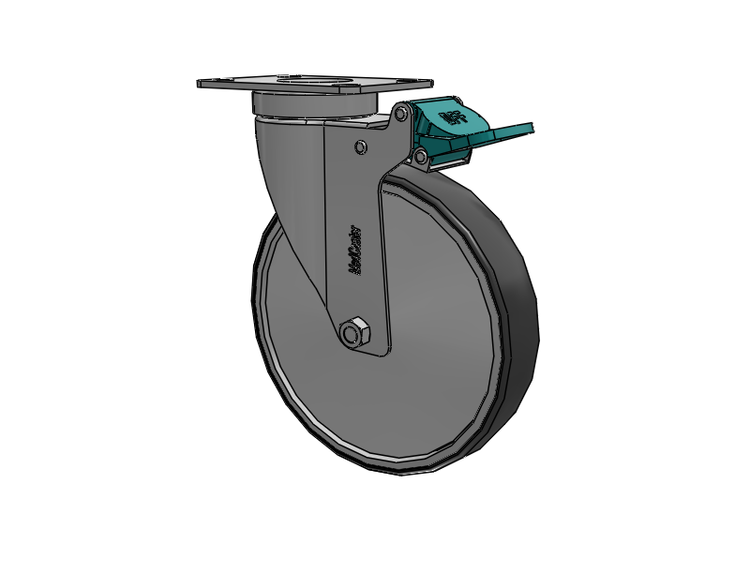 Stainless Steel Hospital Top Plate Swivel Caster with 6 x 1.25 Thermoplastic Rubber Wheel and Directional Lock Brake