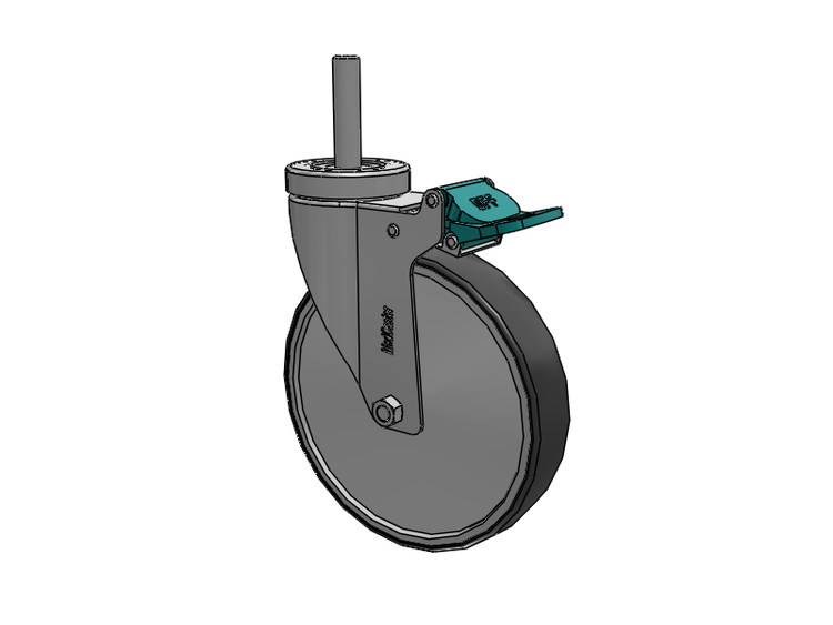 Stainless Steel Hospital Threaded Stem Caster with 6 x 1.25 Thermoplastic Rubber Wheel and Directional Lock Brake