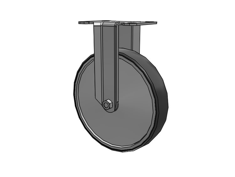 Stainless Steel Hospital Top Plate Rigid Caster with 6 x 1.25 Thermoplastic Rubber Wheel