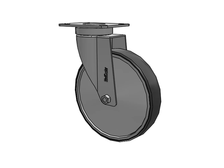 Stainless Steel Hospital Top Plate Swivel Caster with 6 x 1.25 Thermoplastic Rubber Wheel