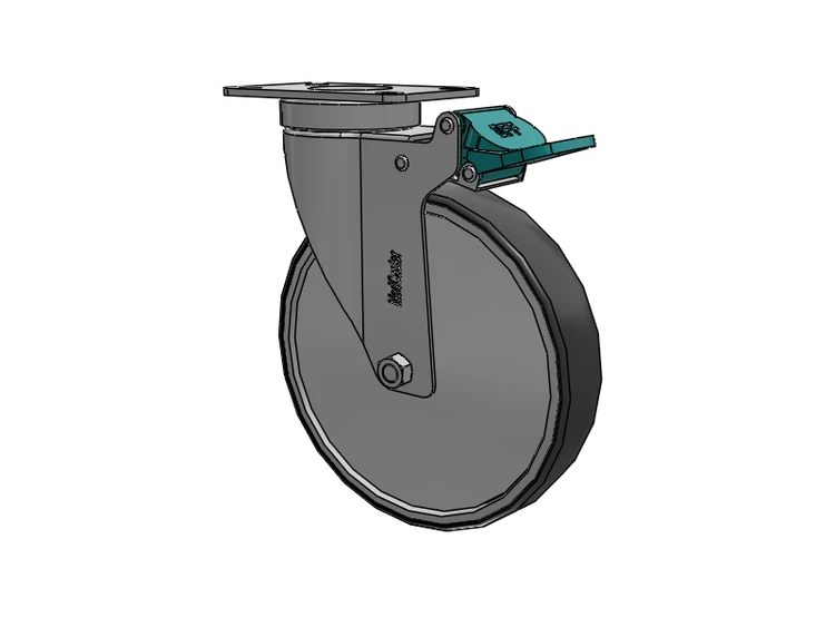 Stainless Steel Hospital Top Plate Swivel Caster with 6 x 1.25 Thermoplastic Rubber Wheel and Directional Lock Brake