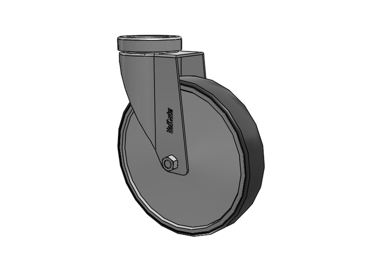 Stainless Steel Hospital Hollow Kingpin Swivel Caster with 6 x 1.25 Thermoplastic Rubber Wheel