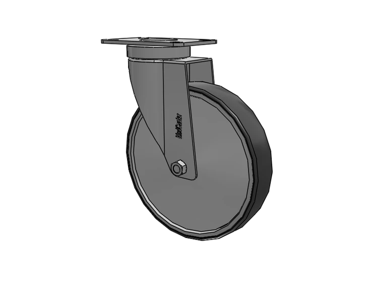 Stainless Steel Hospital Top Plate Swivel Caster with 6 x 1.25 Thermoplastic Rubber Wheel