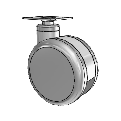 Twin-Med Antistatic Top Plate Swivel Caster with 5 x 3 Thermoplastic Rubber Wheel