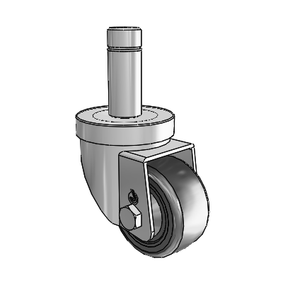 30 Series Grip Ring Zinc Swivel Caster with 2.5 x 1.25 Cushion Rubber Wheel