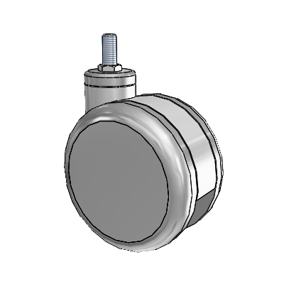 Twin-Med Antistatic Threaded Stem Swivel Caster with 5 x 3 Thermoplastic Rubber Wheel