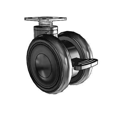 Genesis TW Top Plate Black Swivel Caster with 2.559 x .55 MonoTech Wheel and Brake