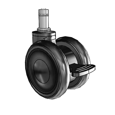Genesis TW Grip Ring Black Swivel Caster with 2.559 x .55 MonoTech Wheel and Brake