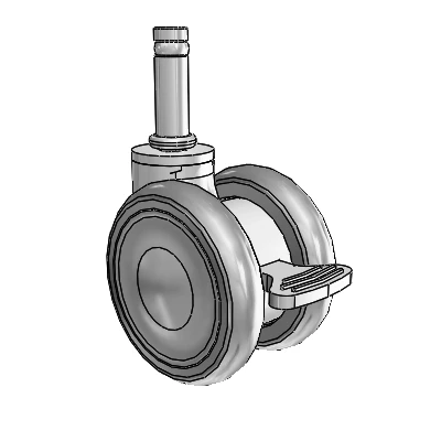 Genesis TW Grip Ring Grey Swivel Caster with 2.559 x .55 MonoTech Wheel and Brake