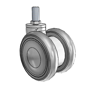 Genesis TW Threaded Stem Grey Swivel Caster with 2.559 x .55 MonoTech Wheel