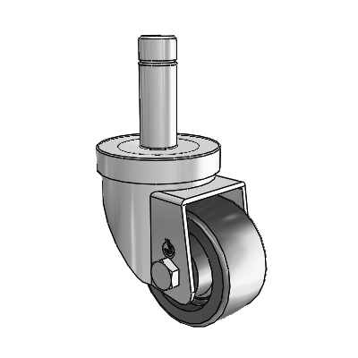 30 Series Grip Ring Zinc Swivel Caster with 2.5 x 1.25 Polyolefin Wheel
