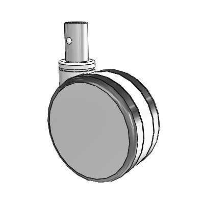 Twin Tech Medical Bed Stem Swivel Caster with 5 x 2.5 Grey Thermoplastic Urethane Wheel and Central Locking - Free Swivel Brake