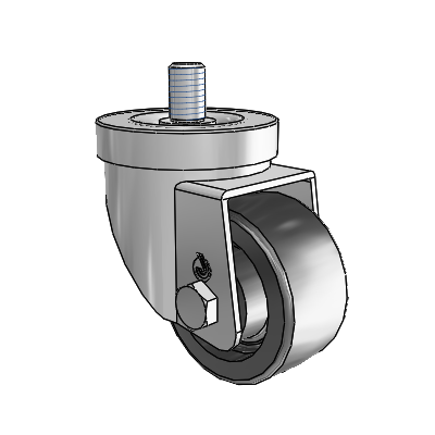 30 Series Threaded Stem Zinc Swivel Caster with 2.5 x 1.25 Polyolefin Wheel