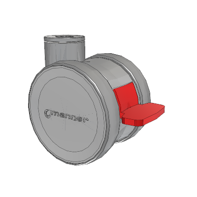 Twist Hollow Kingpin Caster with 100 x 2 TPU (95a) Wheel and Total Lock Brake