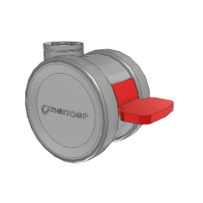 Twist Hollow Kingpin Caster with 75 x 2 TPU (95a) Wheel and Total Lock Brake