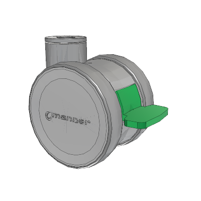Twist Hollow Kingpin Caster with 100 x 2 TPU (95a) Wheel and Directional Lock Brake