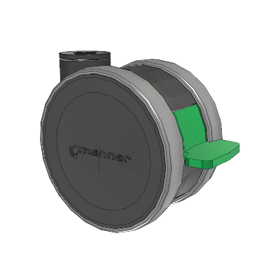 Twist Hollow Kingpin Caster with 125 x 2 TPU (95a) Wheel and Directional Lock Brake