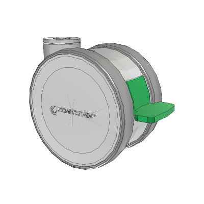 Twist Hollow Kingpin Caster with 125 x 2 TPU (95a) Wheel and Directional Lock Brake