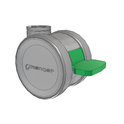 Twist Hollow Kingpin Caster with 75 x 2 TPU (95a) Wheel and Directional Lock Brake